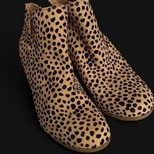 Soda Leopard Print Wedge Ankle Boots